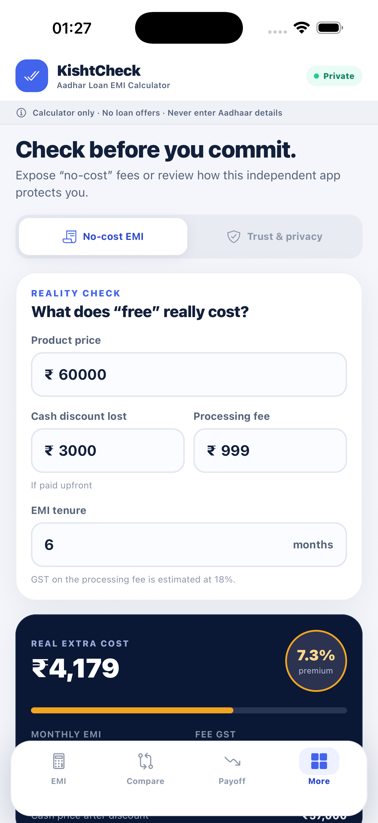 No-cost EMI reality check on iPhone