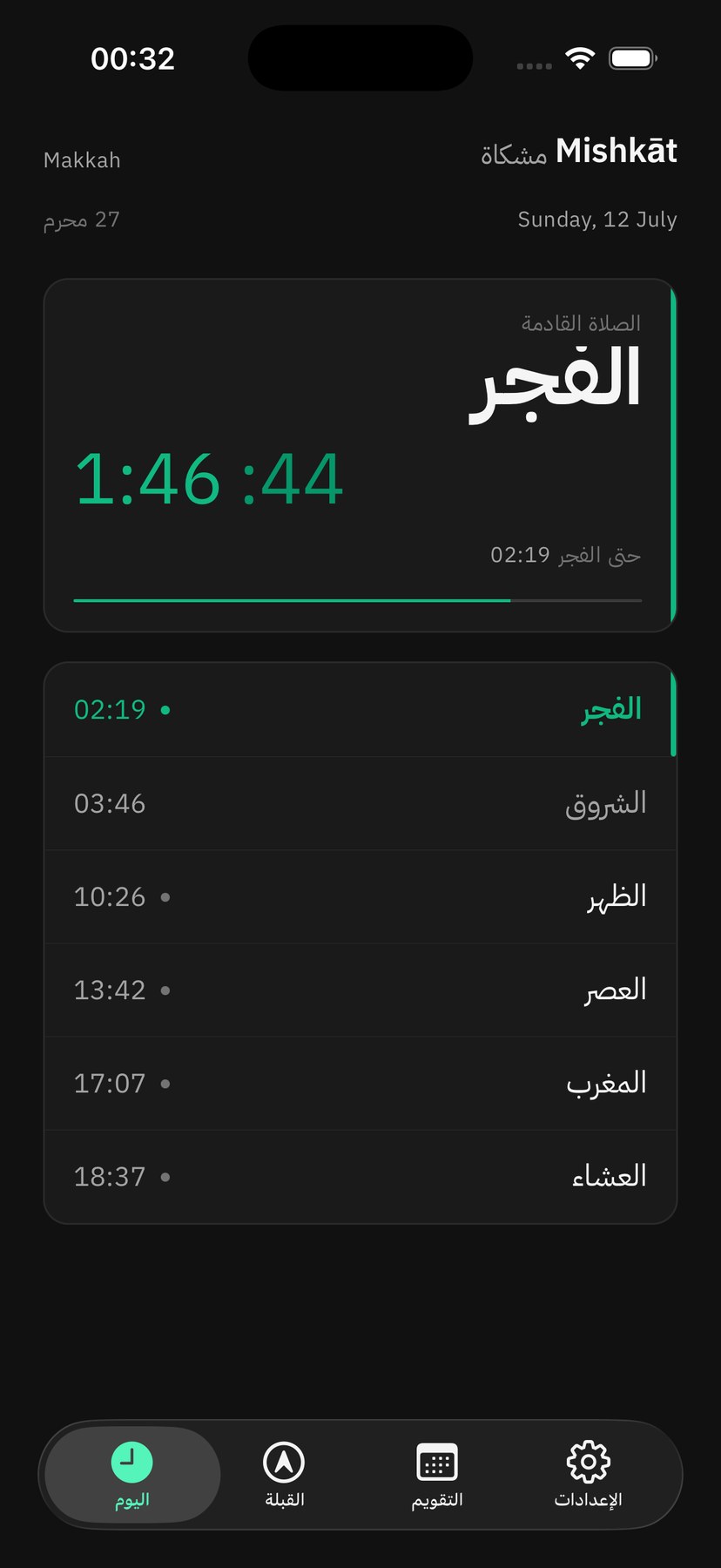 Mishkat today in Arabic