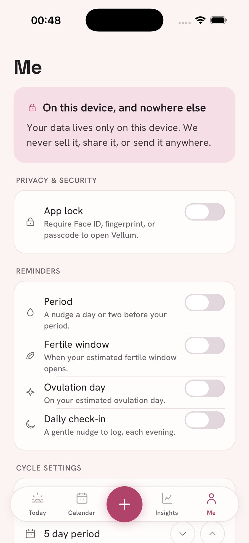Vellum settings